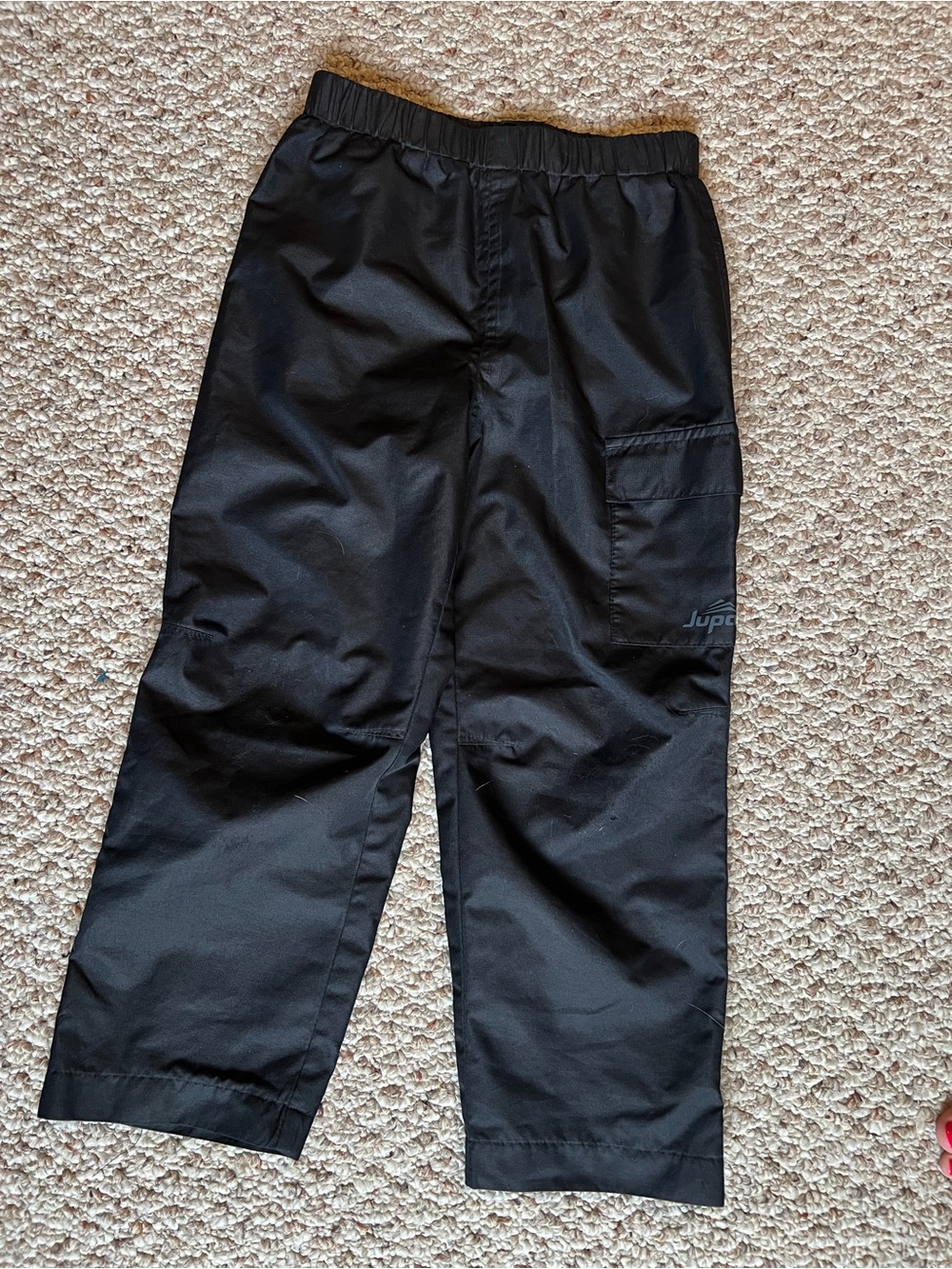 Jupa Kids Black Rain Pants Size 6 Waterproof Elastic Waist Adjustable Cuffs